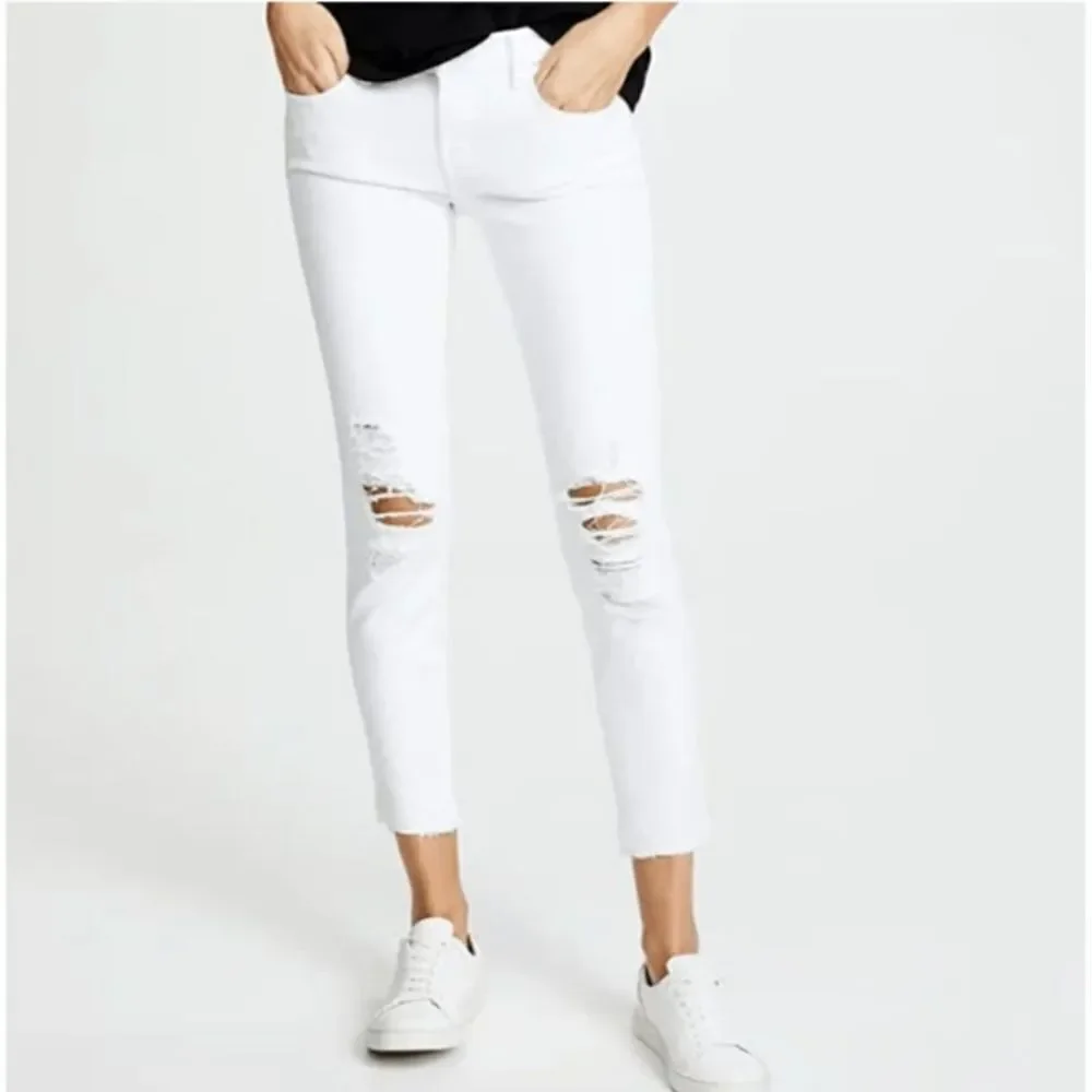 J Brand Cropped Low Rise Jeans 9326 Demented White - Size 24